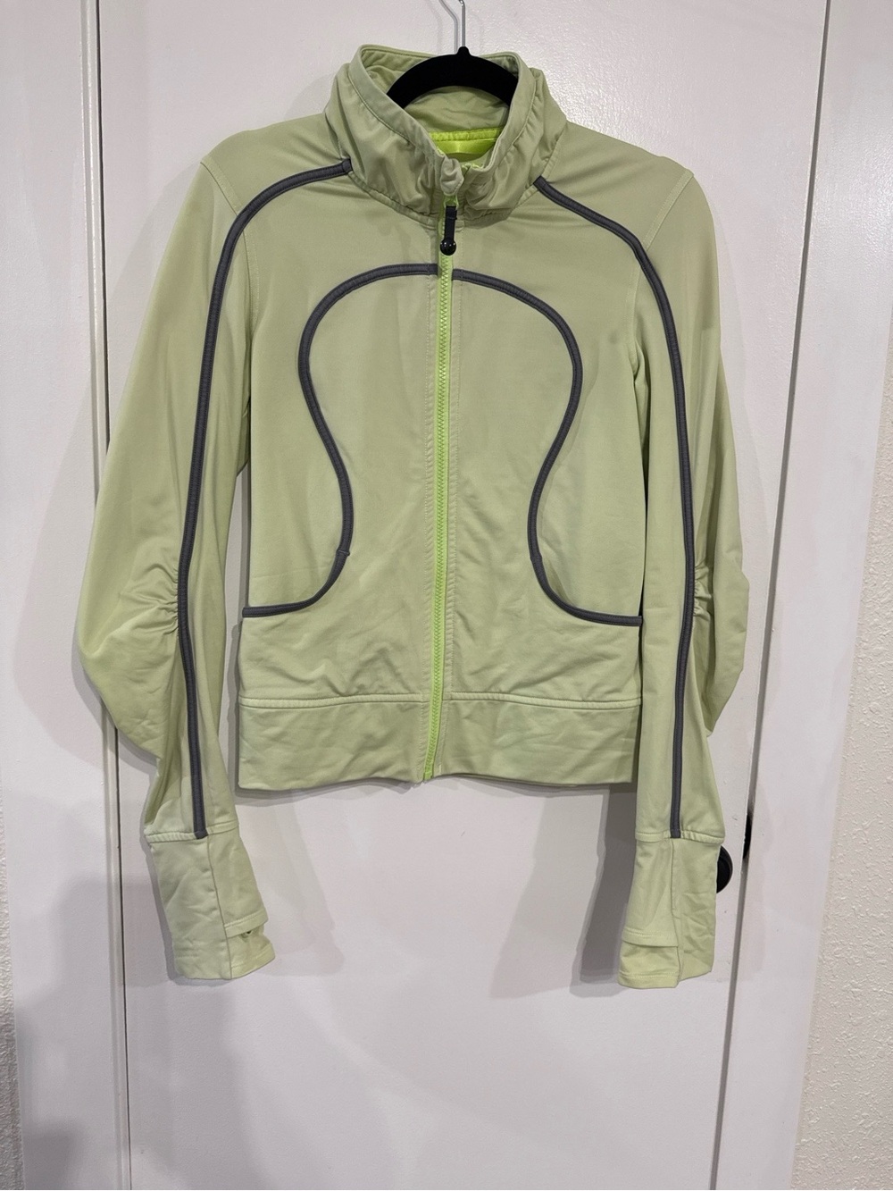 lululemon athletica bright Green Full-Zip Define with Gray Piping
